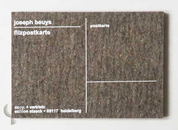Filzpostkarte (Felt Postcard) Joseph Beuys